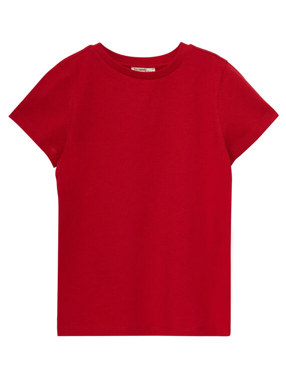 Einfarbig rotes kurzärmeliges T-Shirt für Jungen JOESTI4 / 20S90264D31F505