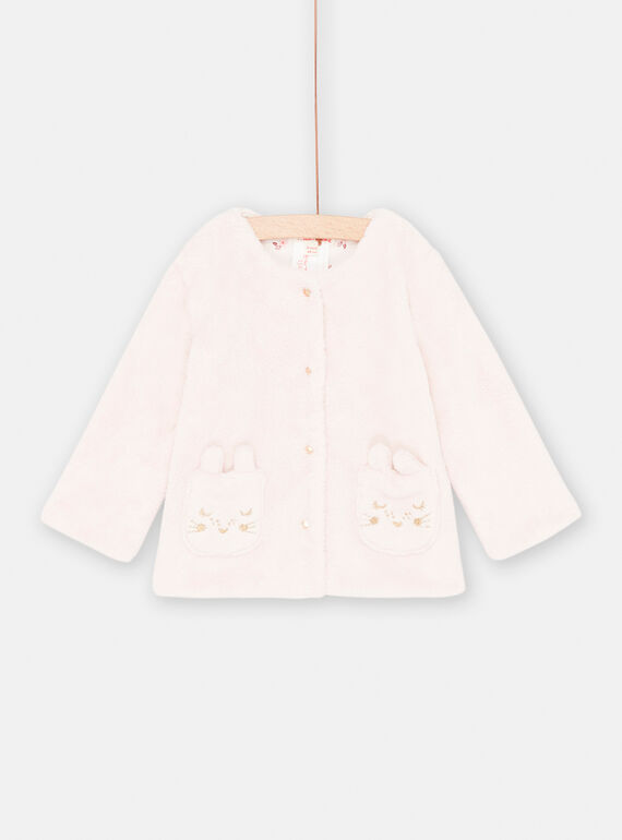 Strickjacke für Baby-Mädchen aus Softboa, wendbar, dragée-rosa SIJOCAR2 / 23WG09M1CARD310