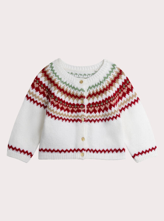 Strickjacke aus Intarsia für Baby Mädchen  VIROCAR2 / 24WG09P2CAR001
