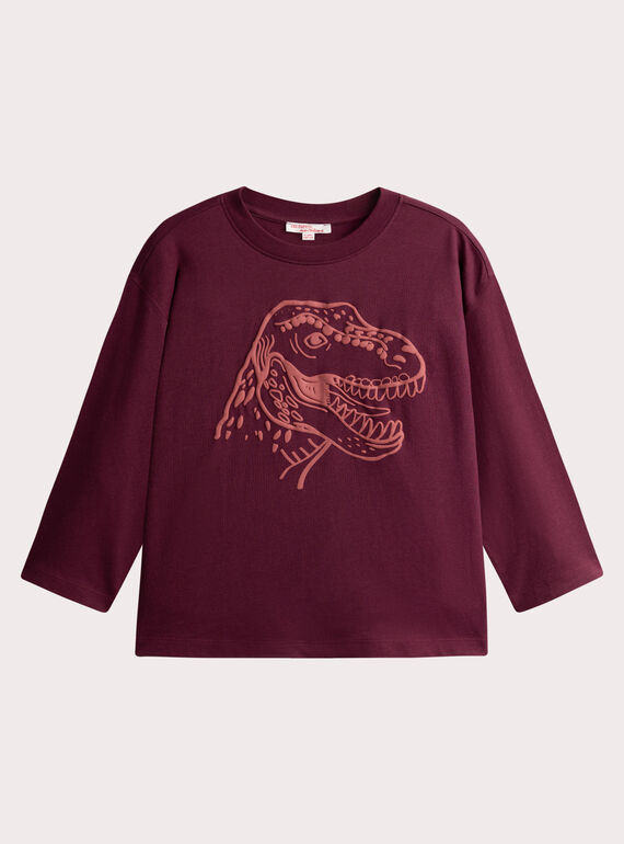 T-Shirt bordeaux Animation Dino für Jungen  VOJOTI2 / 24W902I5TML503