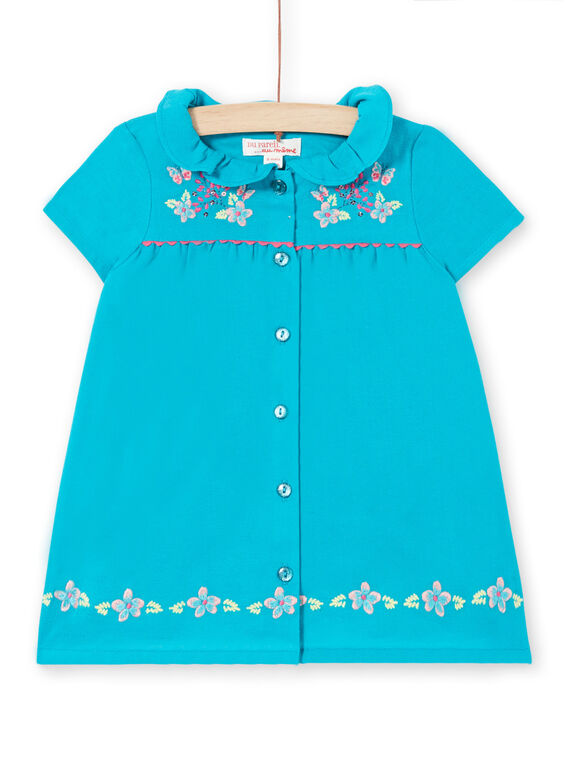 Baby Mädchen türkisfarbenes Kleid LIVERROB4 / 21SG09Q1ROBC216
