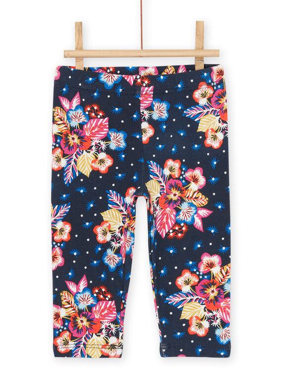 Schwarze Leggings mit buntem Blumenmuster RYIJUNLEG / 23SI09U1CALC243