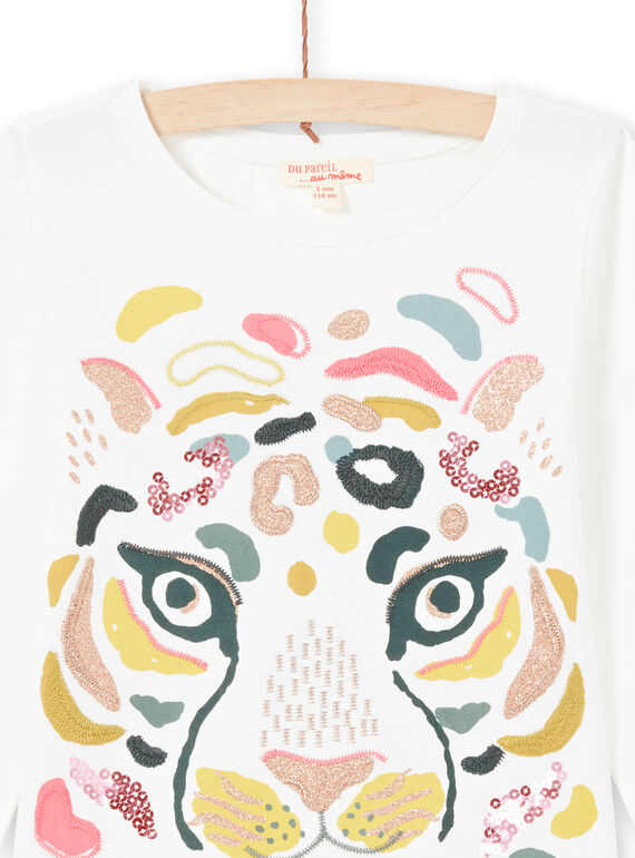 Mädchen-T-Shirt in Gelb und Ecru MAKATEE3 / 21W901I2TML001