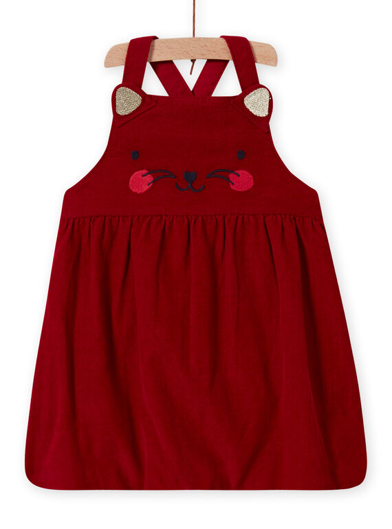 Baby Mädchen Rot Samt Katze Kleid MIMIXROB2 / 21WG09J3ROB511