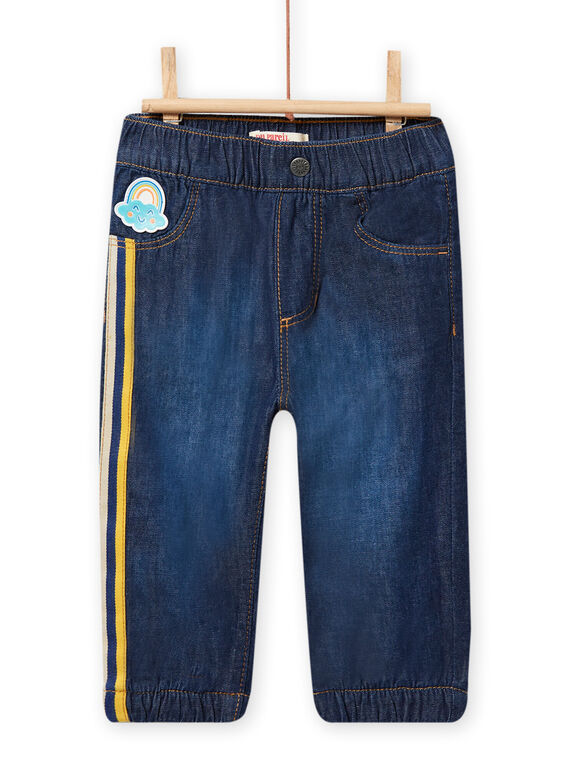 Baby Junge dunkle Denimjeans mit Regenbogenmuster NULUJEAN / 22SG10P1JEAK005
