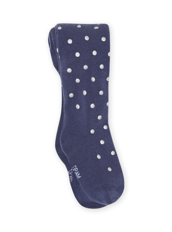 Strumpfhose für Kind Mädchen mit blauem Tupfenmuster MYAPLACOL1 / 21WI01O2COLC202