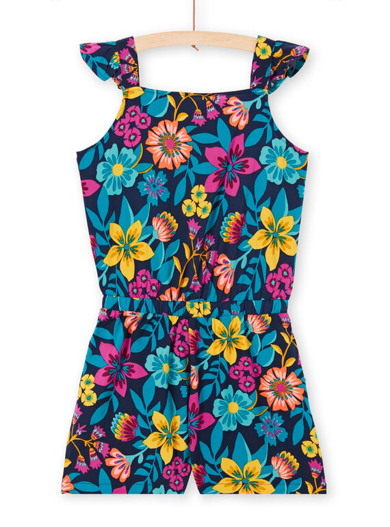 Boy's floral print ruffled bib and brace overalls LAMUMCOMB2 / 21S901Z1CBLC211