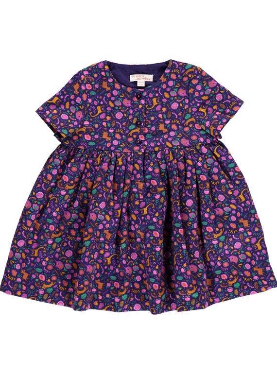 Baby girls' flannel dress DIVIOROB3 / 18WG09H3ROB099