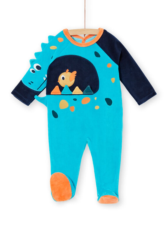 Baby Schlafanzug aus Samt mit Dinosaurier-Muster LEFUGREDIN / 21SH1413GREC230