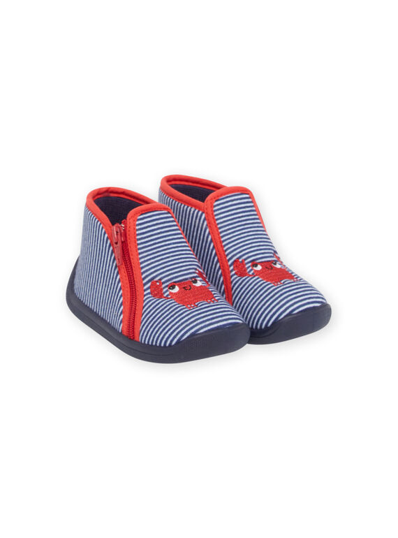 Baby Junge marineblaue, rot-weiße Krabben-Booties NUPANTCRABE / 22KK3811D0A070