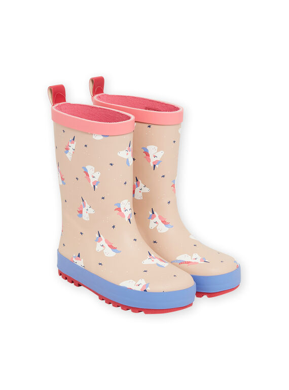 Ausgefallene Regenstiefel mit Einhorn- und Sternmotiv Kind Mädchen NAPLUILICOR / 22KK3561D0C320