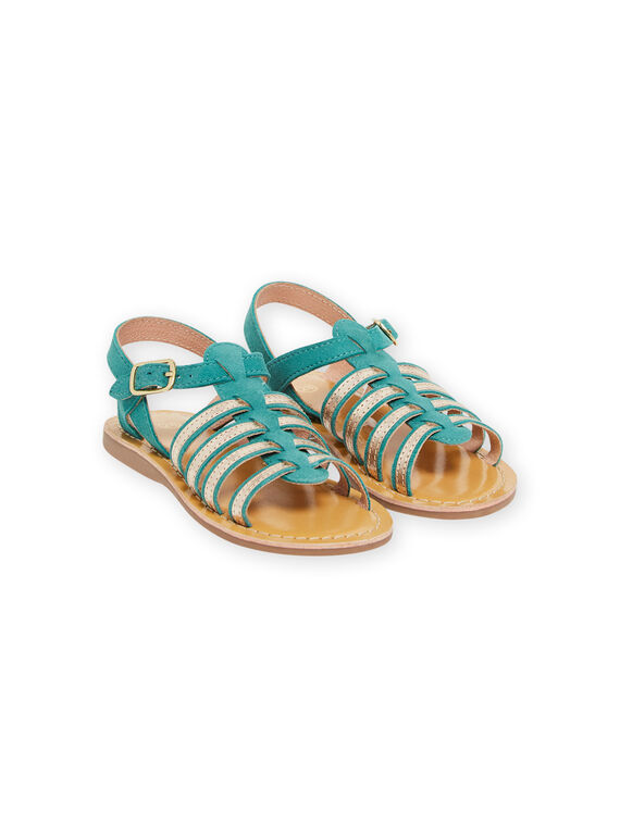 Türkisfarbene Spartan-Sandalen für Kind Mädchen NASANDSEVERINE / 22KK3542D0E202