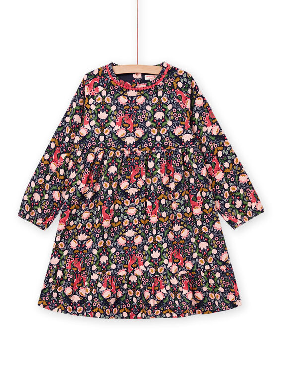 Bedrucktes langärmeliges Kleid aus Samt PARHUROB1 / 22W901Q3ROBC205