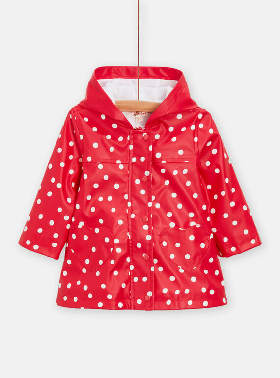 Roter Regenmantel mit Pünktchenmuster für Baby-Mädchen TISUNIMP / 24SG09P1IMPF505