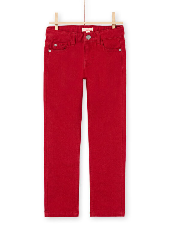 Einfarbige rote Jeans für Jungen MOJOPAKNI3 / 21W90225PAN506