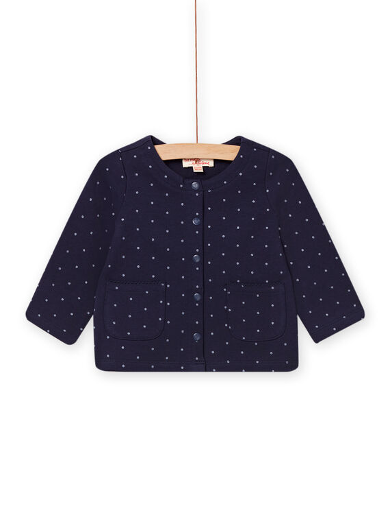 Baby Mädchen marineblaue Strickjacke NIJOCAR3 / 22SG0963CAR070
