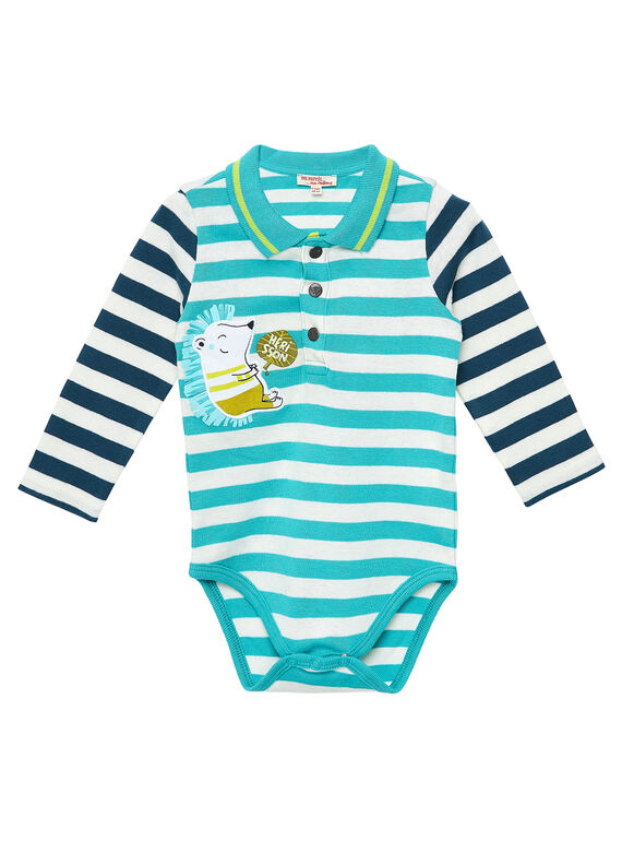 Zweifarbig gestreifter Baby-Body für Jungen JUCLOBOD / 20SG1011BOD001