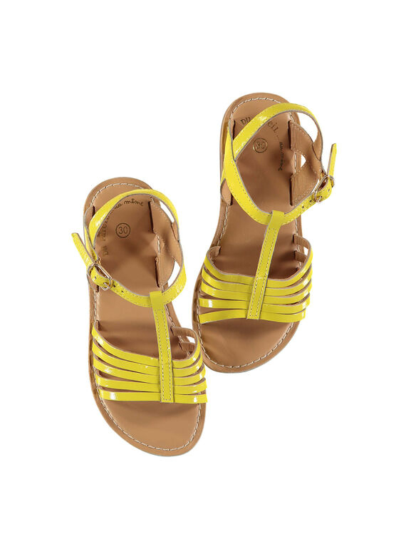 Sandalen aus Lackleder für draußen Mädchen FFSANDOLI1 / 19SK35C4D0E010