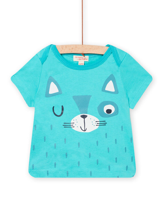 Baby Junge Türkisfarbenes Kurzarm-T-Shirt NUJOTI4 / 22SG10C1TMC202