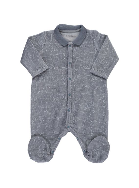 Unisex babies' velour sleepsuit DOU2GRE3 / 18WF05M2GRE099