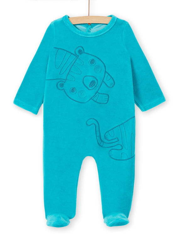 Baby-Junge blauer Samt-Schlafanzug LEGAGRECAL / 21SH1456GREC240