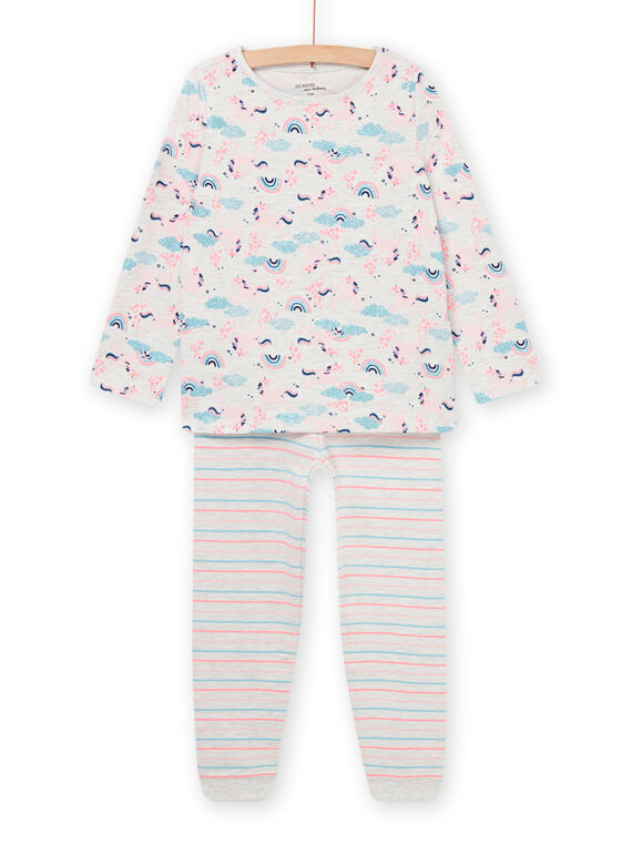 Langer Pyjama mit Regenbogen- und Streifenmuster PEFAPYJBOW / 22WH1113PYJJ920