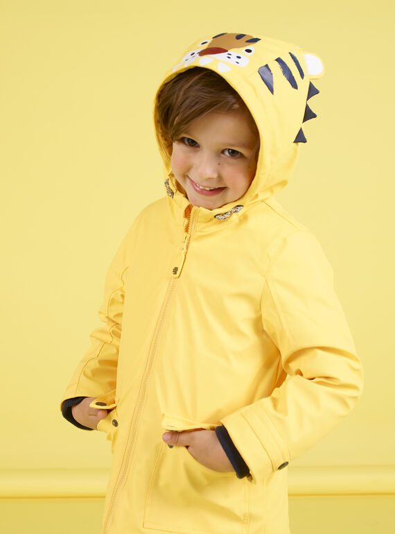Gelber Regenmantel für Jungen mit Tiger-Print MOGROIMP1 / 21W90251D59B116