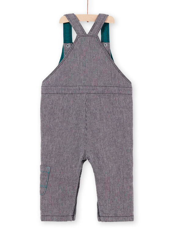 Baby-Jungen-Tintenblau gestreifter Overall mit Katzenmotiv MUTUSAL1 / 21WG10K2SALC234