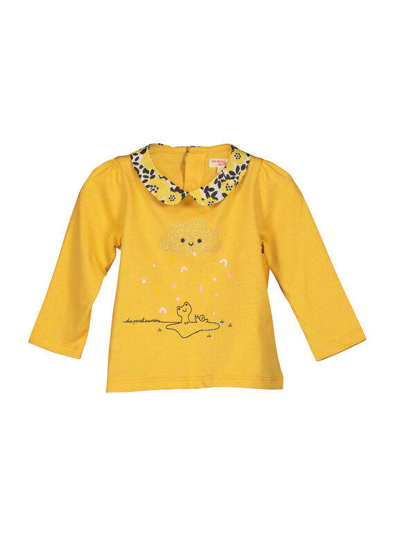 Baby-T-Shirt mit Claudine-Kragen für Mädchen FILIBRA / 19SG0921BRA103