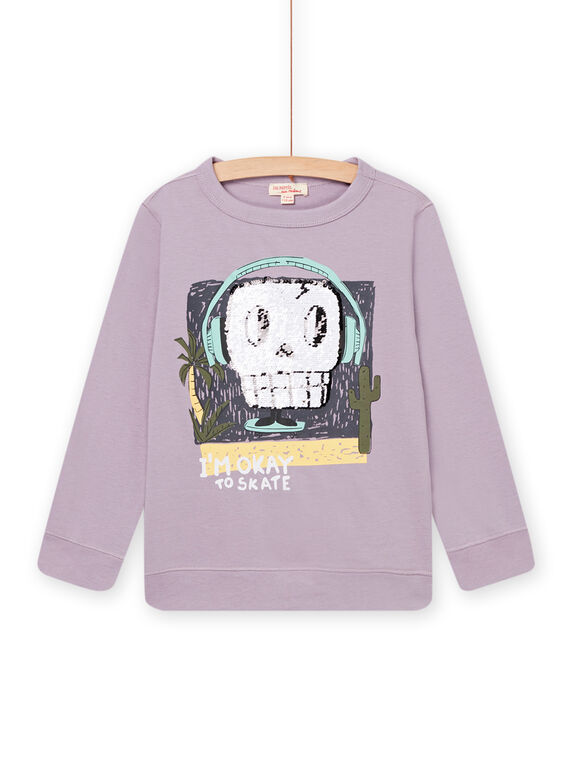 Sweatshirt mit Totenkopf-Animation und magischen Pailletten lila POKATEE3 / 22W902L2TML320