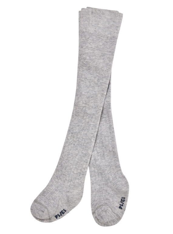 Hellgraue Baby-Rippenstrumpfhose aus Baumwolle für Mädchen JYIESCOL3 / 20SI0965COLJ920