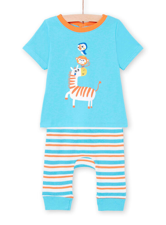 Baby-Jungen-Dschungel-Pyjama und gestreifte Leggings LEGAPYJZEB / 21SH14C2PYJC240
