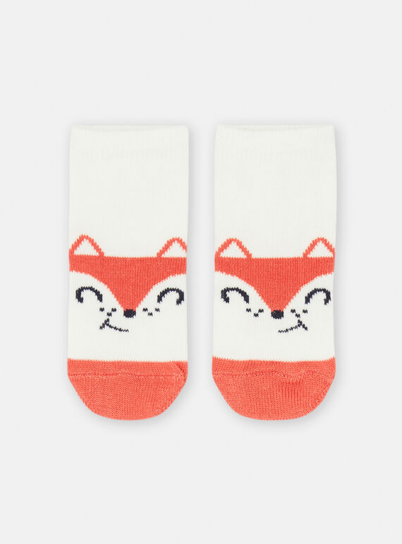 Grüne Socken mit Fuchsmuster SYUJOCHOB2 / 23WI10M2SOQ006