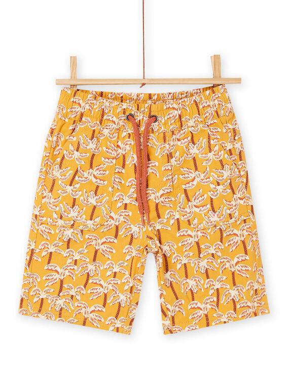 Gelbe Bermuda-Shorts mit Palmenaufdruck ROSUMBER1 / 23S902Y3BERB116