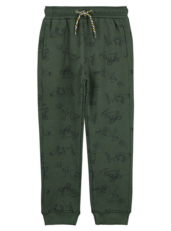 Jogginganzug aus Fleece Aufdruck Dinosaurier Khaki GOJAUPAN2 / 19W902H2PAN609