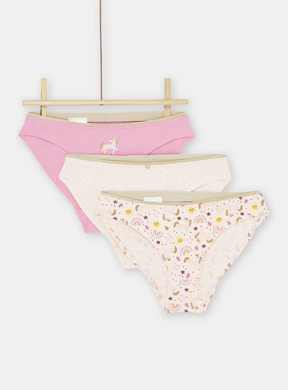 3er-Pack rosa Slips, Mädchen SEFALOTLIC / 23WH1164D5LD327