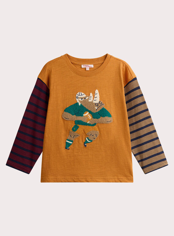Rhino Animation T-Shirt und gestreifte Ärmel für Jungen  VOKOTEE2 / 24W90231TML109