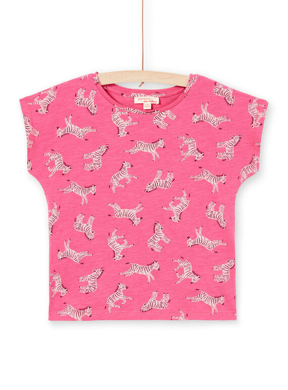 Kurzarm-T-Shirt für Mädchen mit Zebradruck LAJOTI8 / 21S901FBD31030