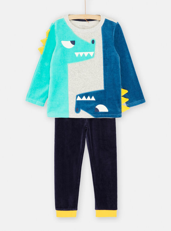 Blaues und graues Pyjama-Set SEGOPYJDRA / 23WH1252PYJJ922