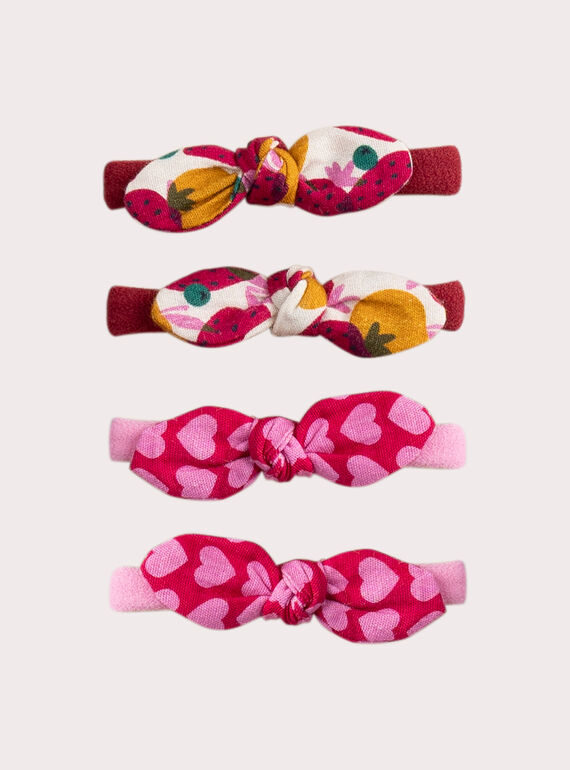 Set mit 4 rosa Gummibändern für Mädchen VYAJOELA4 / 24WI01L3ELAF529
