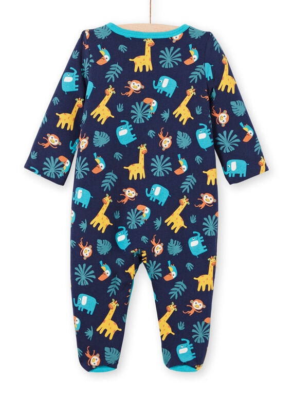 Reversible Baby Junge Nacht blau Tier drucken Strampler MEGAGREANI / 21WH1486GREC205