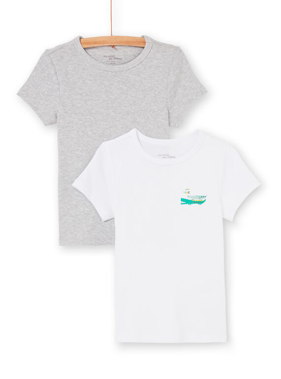 Set aus 2 grauen und weißen T-Shirts für Jungen und Mädchen LEGOTELCRO / 21SH1223HLI000