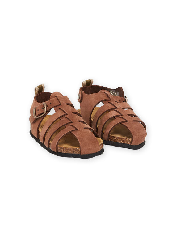 Braune Sandalen aus Leder RUNUBROWN / 23KK3862SLB802