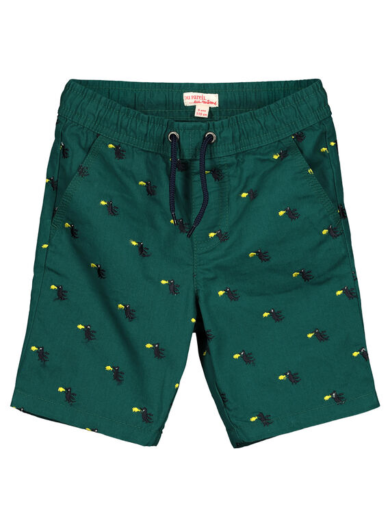 Grüne Bermuda-Shorts aus besticktem Twill GOVEBER1 / 19W90221BERG614