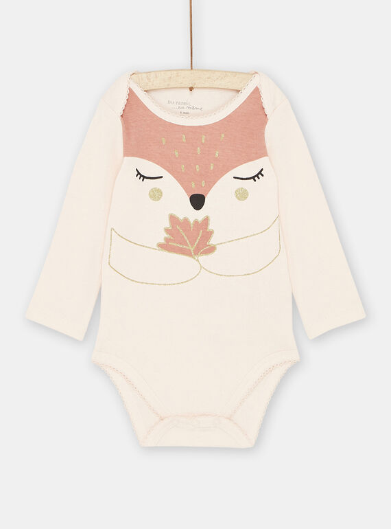 Body in hellem Rosa mit Fuchsmotiv, Baby, Mädchen SEFIBODFOX / 23WH1364BDL301