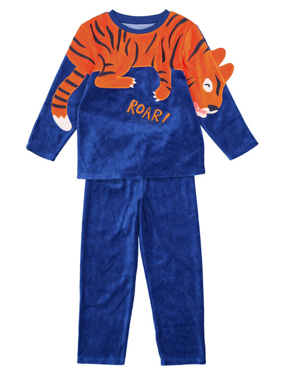 Blauer Samtpyjamas für Kinder Jungen GEGOPYJROAR / 19WH12NAPYJC225