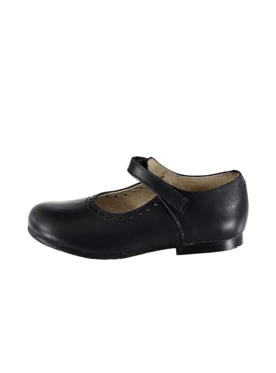 Marineblaue Riemchenschuhe aus Leder für Kinder Mädchen GFBABSONIA / 19WK35B2D13070