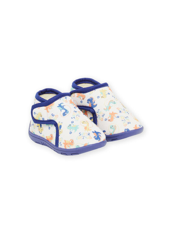 Ecrufarbene Stiefeletten mit Dinosaurier-Druck. RUPANTCOSTO / 23KK3841D0A001