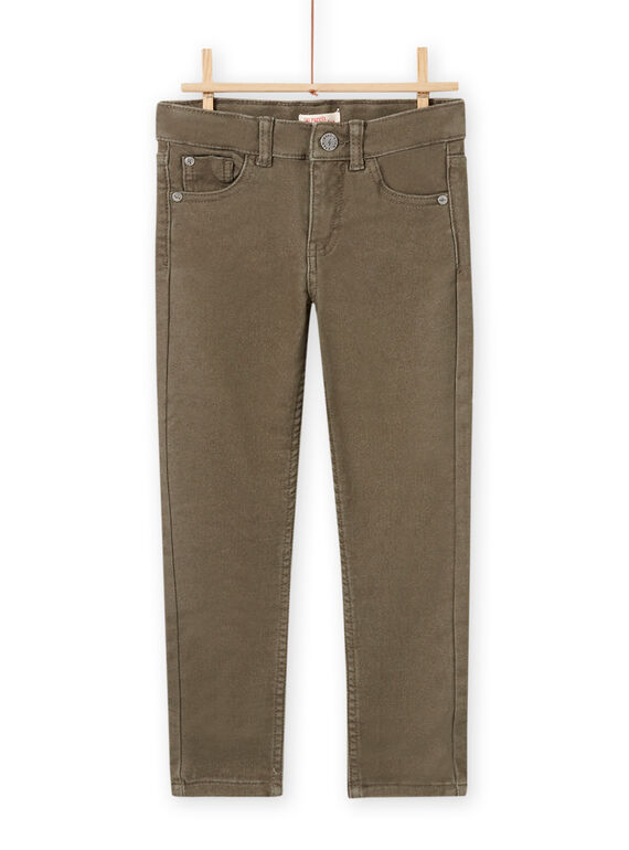 Einfarbig khakifarbene Twill-Hose für Jungen MOJOPAKNI1 / 21W90223PANG631