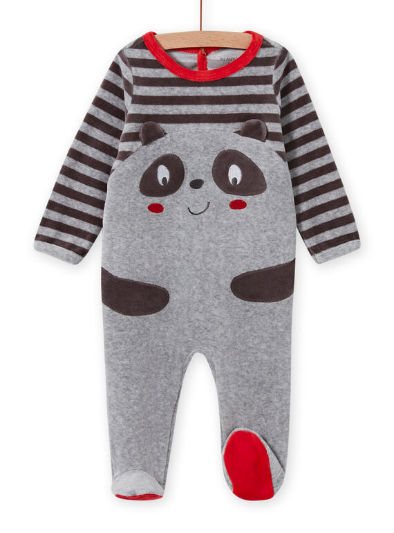 Baby Boy grauer Strampler mit Panda-Motiv MEGAGREPAN / 21WH1483GREJ918